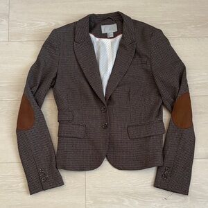 H&M Brown Blazer with Tan Elbow Patches